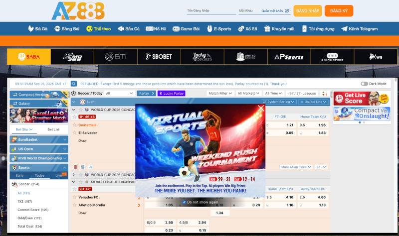 Thể thao (SABA, Bet365, SBOBET)
